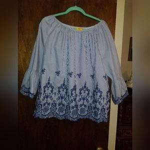Pretty Ruby Rd. XL blue shirt. Hardly worn.